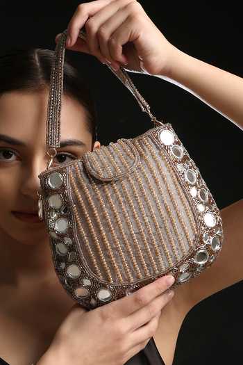 Buy Quirky Tales Grey Mirror Rose Gold Mini Handbag Online at Aza Fashions Buy_Quirky Tales_Grey Mirror Rose Gold Mini Handbag _Online_at_Aza_Fashions