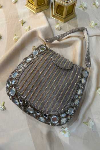 Buy Quirky Tales Grey Mirror Rose Gold Mini Handbag Buy_Quirky Tales_Grey Mirror Rose Gold Mini Handbag