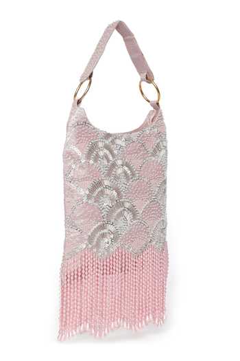 Shop_Quirky Tales_Pink Pearl Embroidered Hobo Handbag _Online_at_Aza_Fashions