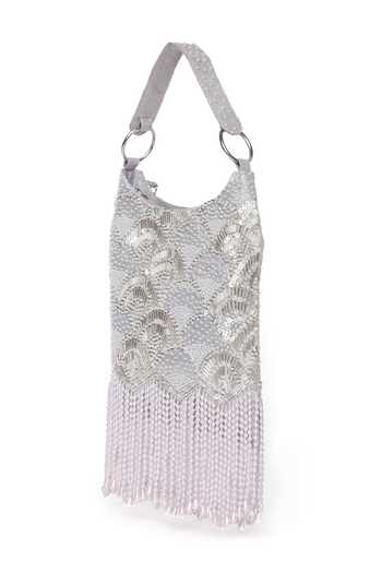 Shop Quirky Tales Silver Pearl Embroidered Hobo Handbag Online at Aza Fashions Shop_Quirky Tales_Silver Pearl Embroidered Hobo Handbag _Online_at_Aza_Fashions