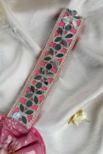 Quirky Tales Pink Mirrors, Tassels Floral Work Strap Potli Online at Aza Fashions Quirky Tales_Pink Mirrors, Tassels Floral Work Strap Potli _Online_at_Aza_Fashions