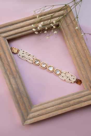 Solv Jewellery Rabia Polki & Pearl Bracelet 
