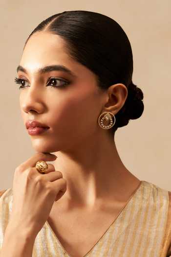 Solv Jewellery Damak Embellished Stud Earring