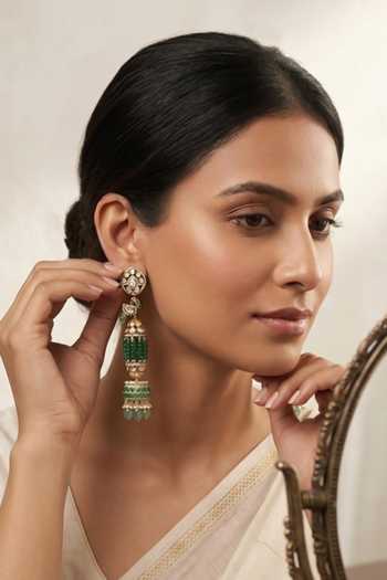 Solv Jewellery Gold Plated Imperial Peacock Earrings Online at Aza Fashions Solv Jewellery_Gold Plated Imperial Peacock Earrings _Online_at_Aza_Fashions