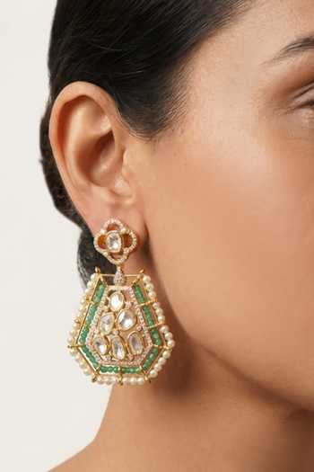 Solv Jewellery Jade Pearl & Pavilion Earrings 