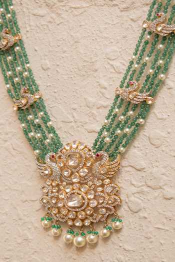 Solv Jewellery Gold Plated Jade Jay Embellished Earrings Online at Aza Fashions Solv Jewellery_Gold Plated Jade Jay Embellished Earrings _Online_at_Aza_Fashions
