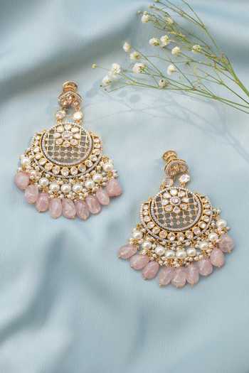 Solv Jewellery Gold Plated Aafreen Chandbali Earrings Online at Aza Fashions Solv Jewellery_Gold Plated Aafreen Chandbali Earrings _Online_at_Aza_Fashions