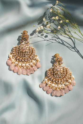 Buy Solv Jewellery Gold Plated Aafreen Chandbali Earrings Online at Aza Fashions Buy_Solv Jewellery_Gold Plated Aafreen Chandbali Earrings _Online_at_Aza_Fashions