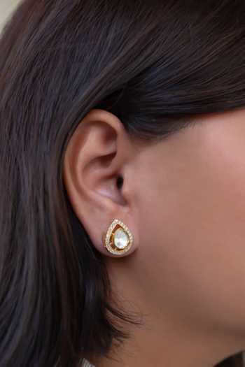 Solv Jewellery Pear Halo Stud Earrings