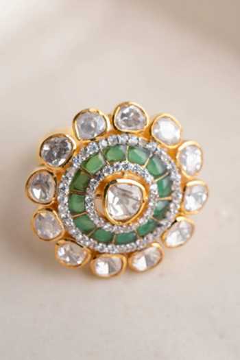 Solv Jewellery Oriana Emerald Embellished Ring