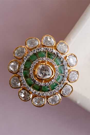 Solv Jewellery Oriana Emerald Embellished Ring