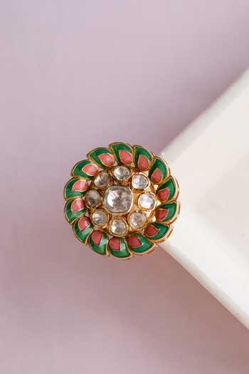 Solv Jewellery Gold Plated Color Burst Embellished Ring Online at Aza Fashions Solv Jewellery_Gold Plated Color Burst Embellished Ring _Online_at_Aza_Fashions