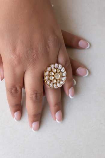 Solv Jewellery Blush & Ivory Embellished Ring