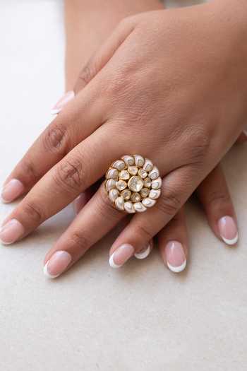 Solv Jewellery Blush & Ivory Embellished Ring