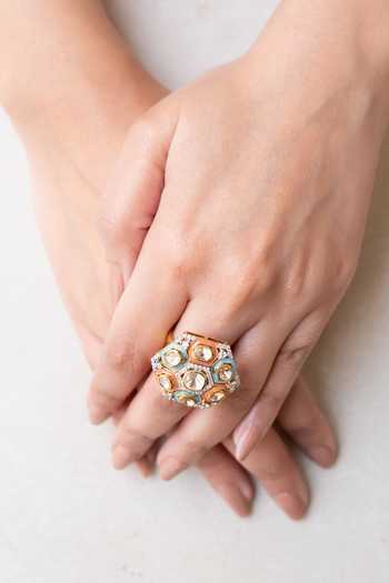Solv Jewellery Honeycomb Spectrum Embellished Ring