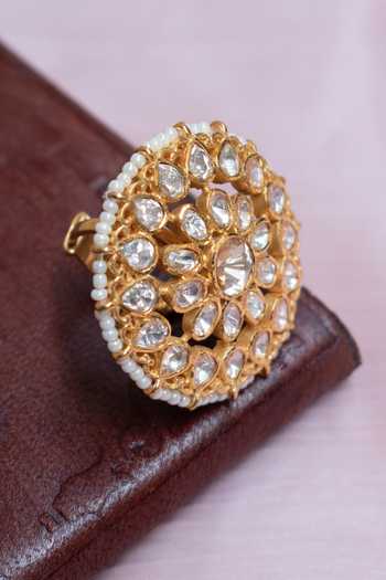 Buy_Solv Jewellery_Gold Plated Round Rhapsody Embellished Ring 