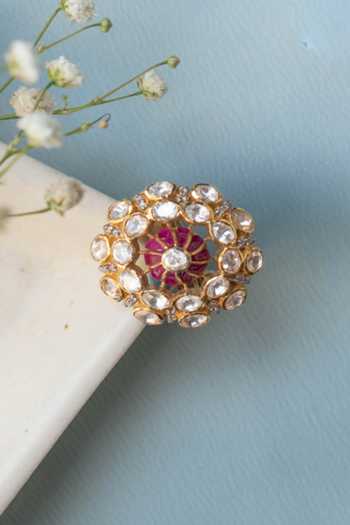 Solv Jewellery Naima Emerald Embellished Ring