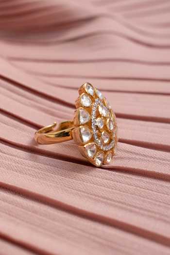 Solv Jewellery Gold Plated Paisley Perfection Embellished Ring Online at Aza Fashions Solv Jewellery_Gold Plated Paisley Perfection Embellished Ring _Online_at_Aza_Fashions