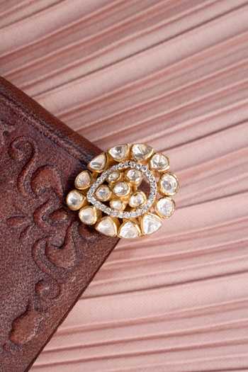 Buy Solv Jewellery Gold Plated Paisley Perfection Embellished Ring Online at Aza Fashions Buy_Solv Jewellery_Gold Plated Paisley Perfection Embellished Ring _Online_at_Aza_Fashions