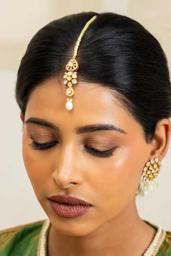 Solv Jewellery Eklavya Pearl & Polki Embellished Maangtikka 