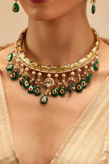 Solv Jewellery Begum Hasli Necklace With Earrings 