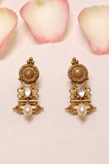 Solv Jewellery Gold Plated Navrang Dholna Necklace With Earrings Online at Aza Fashions Solv Jewellery_Gold Plated Navrang Dholna Necklace With Earrings _Online_at_Aza_Fashions
