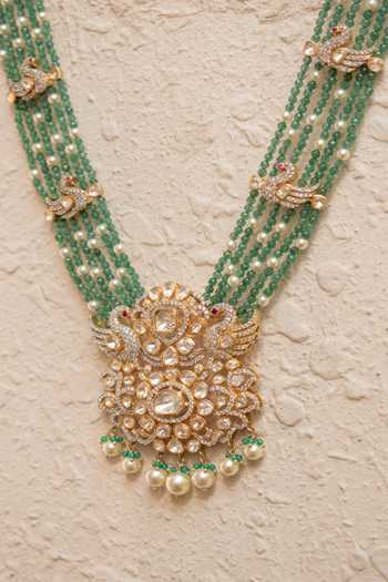 Buy Solv Jewellery Gold Plated Jade Jay Long Necklace And Earrings Online at Aza Fashions Buy_Solv Jewellery_Gold Plated Jade Jay Long Necklace And Earrings _Online_at_Aza_Fashions