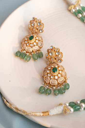 Solv Jewellery Verdant Blossom Embellished Necklace Set 