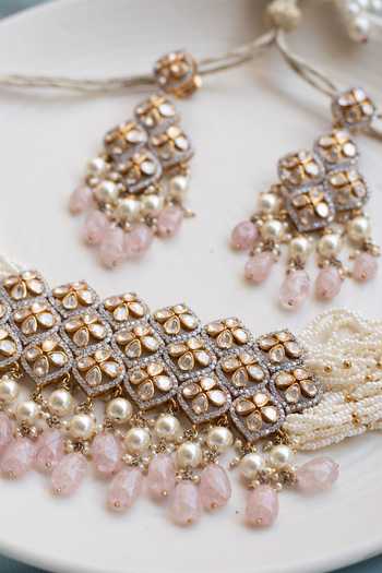 Solv Jewellery Rare Bloom Necklace With Earrings 