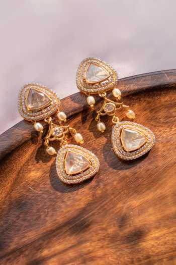 Solv Jewellery Celestia Polki & Pearl Necklace With Earrings 