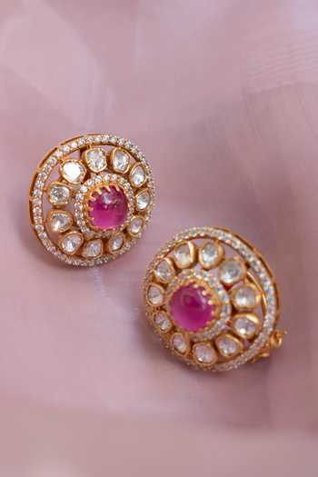 Shop Solv Jewellery Gold Plated Blush Bouquet Choker With Earrings Online at Aza Fashions Shop_Solv Jewellery_Gold Plated Blush Bouquet Choker With Earrings _Online_at_Aza_Fashions