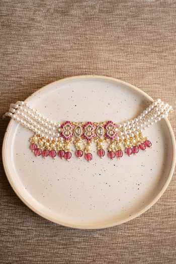 Buy Solv Jewellery Silver Plated Anushka Necklace With Earrings Online at Aza Fashions Buy_Solv Jewellery_Silver Plated Anushka Necklace With Earrings _Online_at_Aza_Fashions