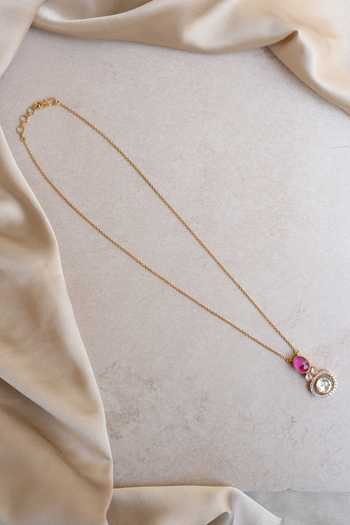 Solv Jewellery Zaira Gemstone & Solitaire Polki Pendant Necklace 