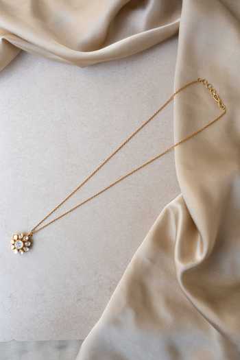 Buy Solv Jewellery Gold Plated Flower Aura Pendant Necklace Online at Aza Fashions Buy_Solv Jewellery_Gold Plated Flower Aura Pendant Necklace _Online_at_Aza_Fashions