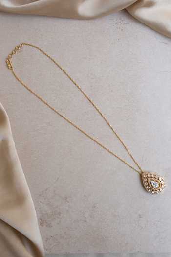 Solv Jewellery Nirvi Moissanite Polki Stone Pendant Necklace 