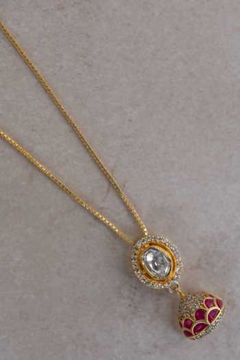 Solv Jewellery Regina Moissanite Polki Pendant Necklace 