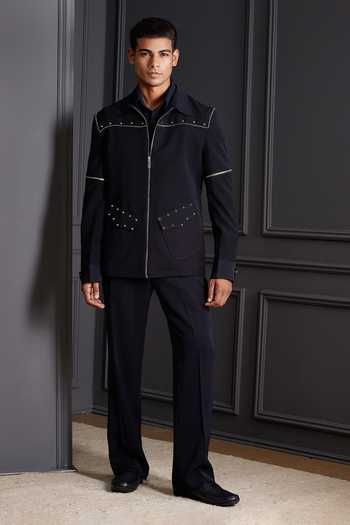 Soniya G Black Metal Bandhgala & Trouser Set 