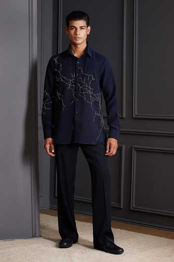 Buy_Soniya G_Black Suiting Studs Metal Bandhgala And Trouser Set 
