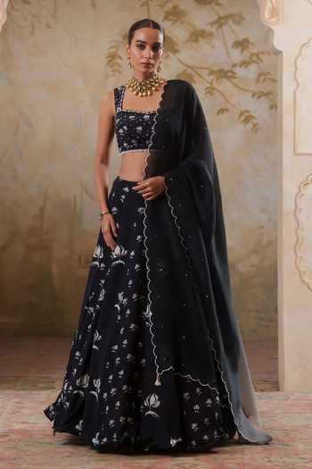 Pooja Popli Maya Printed & Embroidered Lehenga Set 
