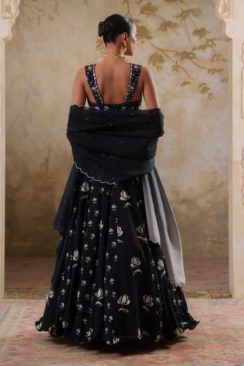 Pooja Popli Maya Printed & Embroidered Lehenga Set 