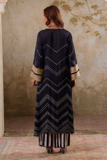Pooja Popli Maya Kurta With Striped Palazzo 