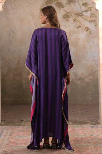 Pooja Popli Maya Purple Striped Kaftan 