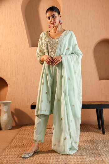 Pooja Popli Nazakat Mirror Work Kurta Salwar Set 