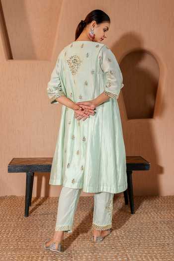 Pooja Popli Nazakat Mirror Work Kurta Salwar Set 