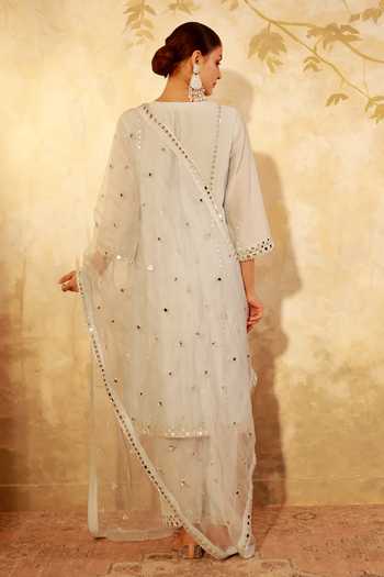 Pooja Popli Nazakat Mirror Embroidered Kurta Salwar Set 