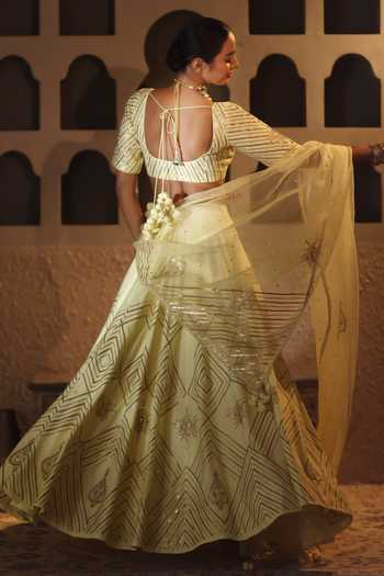 Pooja Popli Nazakat Sequin Embroidered Lehenga Set 