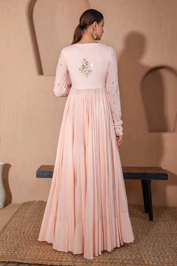 Pooja Popli Nazakat Mirror Embroidered Anarkali Set 