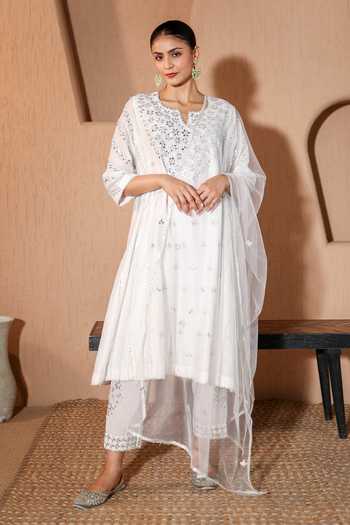 Pooja Popli Nazakat Mirror Work Kurta Salwar Set 