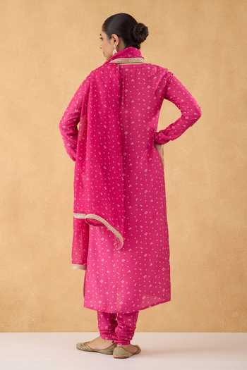 Pooja Popli Bandhej Print Cotton Silk Kurta Set 