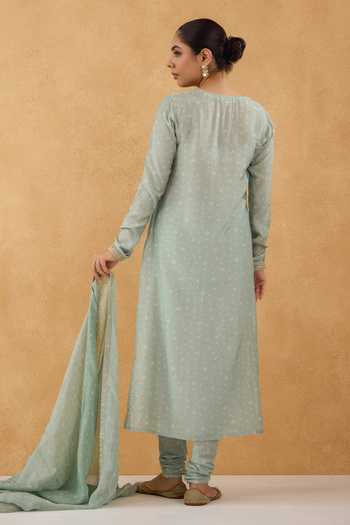 Pooja Popli Bandhej Print Cotton Silk Kurta Set 